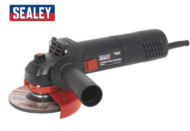 SEALEY ANGLE GRINDER 750W 4.5" 115MM SLIM ELECTRIC CUTTING TOOL 230V SGS115