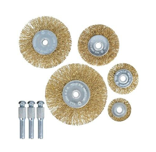 WIRE BRUSH 5PC DRILL WIRE WHEEL CUP FLAT BRUSH METAL CLEANING RUST SANDING DR171