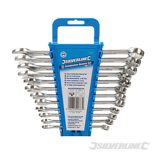 SILVERLINE SPANNER SET 12PC COMBINATION WRENCH 8-19mm HEAVY DUTY SP1236