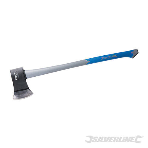 Silverline Felling Axe 6lb Wood Log Tree Hatchet Fibreglass Handle Chop 196501