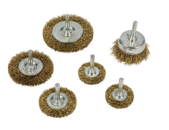 HEAVY DUTY 6PC DRILL WIRE WHEEL CUP FLAT BRUSH METAL CLEANING RUST SANDING SET B