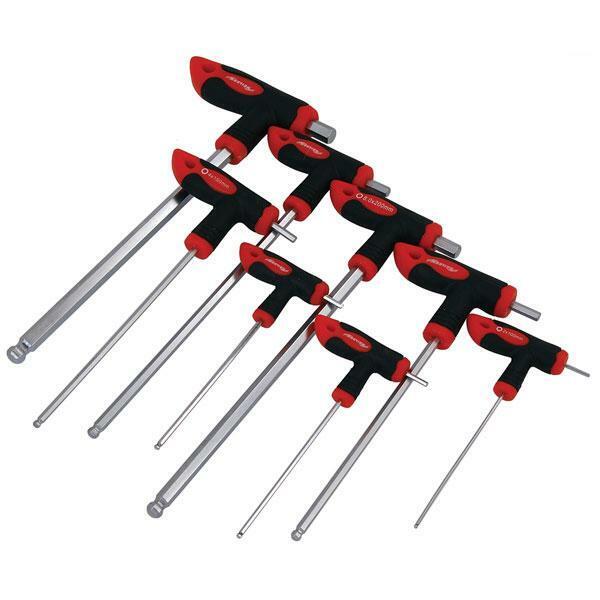 Hex Key Set 8pc High Torque Metric Allen Ball Point Hexagon T Handle Wrench 1222