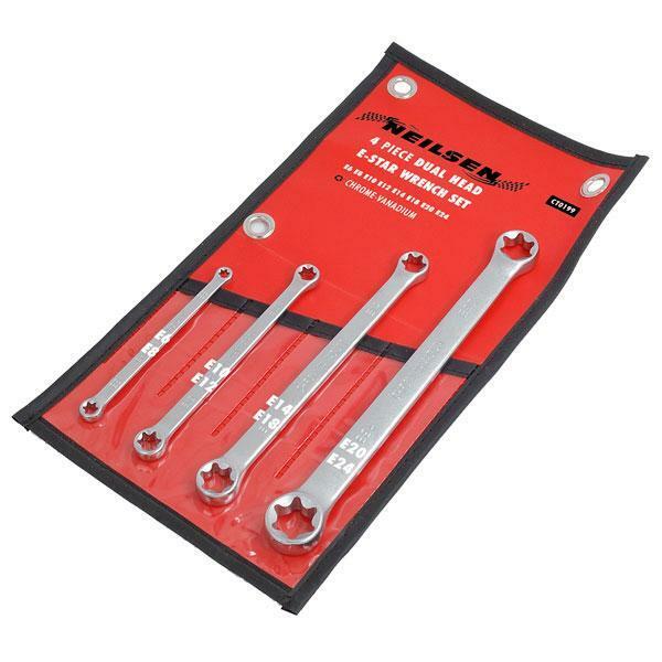 4PC TORX SPANNER SET E6-E24 TRX LONG RATCHET RING WRENCH E STAR CT0199