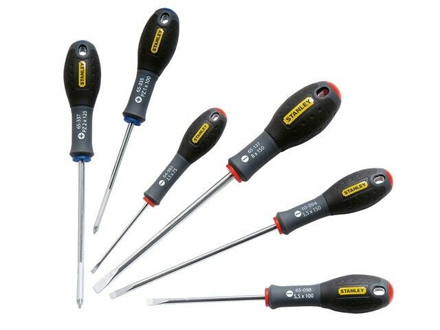 STANLEY FATMAX 6PC SCREWDRIVER SET SOFT GRIP PH2 PZ2 POZZI STA065428