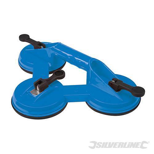 Silverline Glass Puller Triple Suction Pad Lifter 100kg Dent Remover 868582