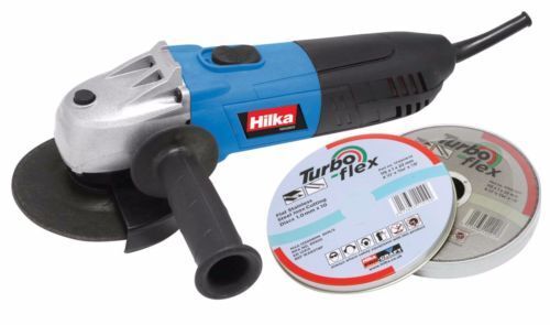 HILKA 600W 4.5" 115mm ELECTRIC ANGLE GRINDER CUTTING TOOL IN BOX 240V & 10 DISCS