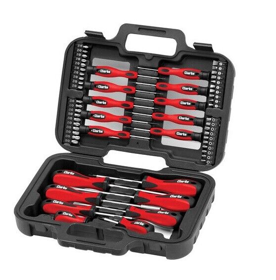 CLARKE CHT924 58PC SCREWDRIVER BIT KIT TOOL SET TORX PRECISION PHILLIPS SLOTTED