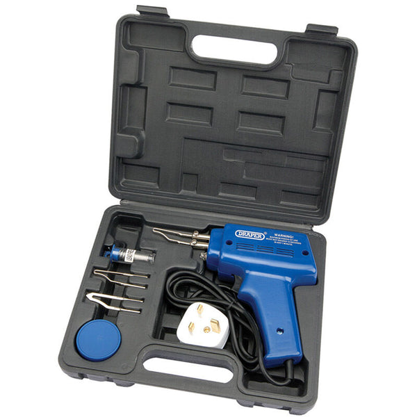 DRAPER SOLDERING GUN 100W ELECTRIC SOLDER IRON KIT 3 TIPS + CASE 71420