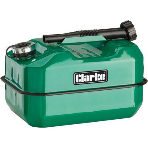 CLARKE FUEL JERRY CAN GREEN 10 LITRE METAL PETROL DIESEL 10L CONTAINER LB10G