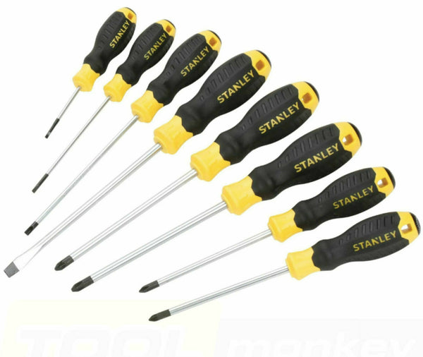 Stanley 8pc Screwdriver Philips Flat Head Magnetic Pozi Rubber Grip STHT0-62153