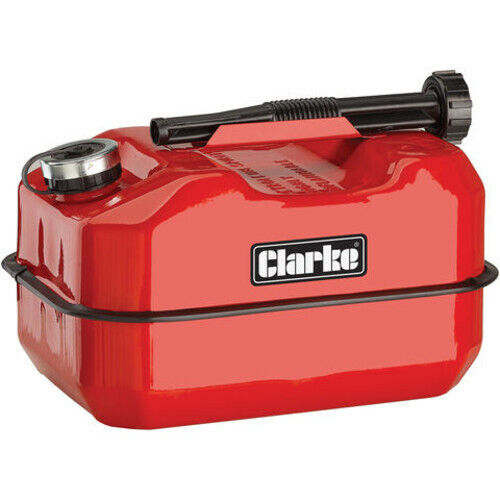 CLARKE FUEL JERRY CAN RED 10 LITRE METAL PETROL DIESEL 10L CONTAINER LB10R