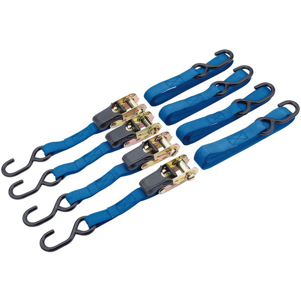 Draper Ratcheting Tie Down Straps, 5m x 25mm, 250kg (4 Piece) 60965