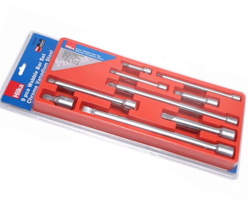 HILKA EXTENSION BAR SET 9PC 3/8" 1/4" 1/2" DRIVE WOBBLE SOCKET RATCHET 11090009