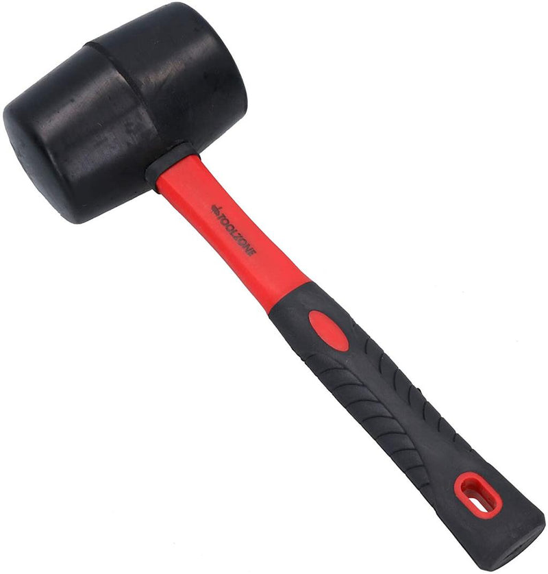 Rubber Mallet Hammer 48oz Fibreglass Shaft Grip Camping Paving Diy HM003