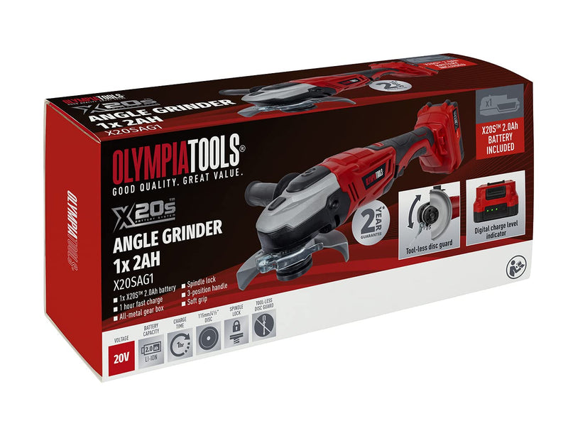 Olympia Tools X20S™ Angle Grinder 1 x 2Ah