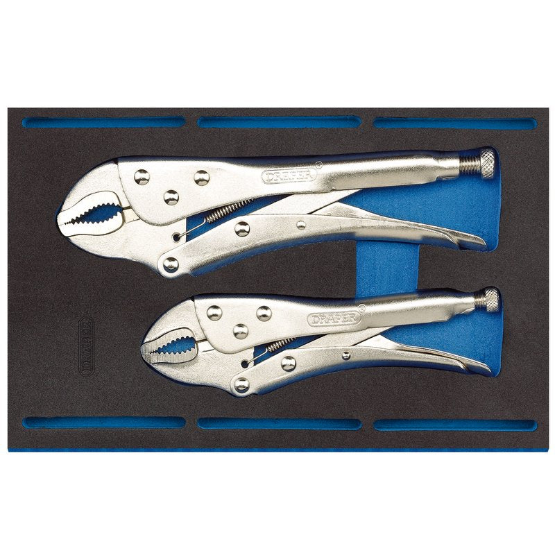 Draper Self Grip Plier Set in 1/4 Drawer EVA Insert Tray (2 Piece) 63191