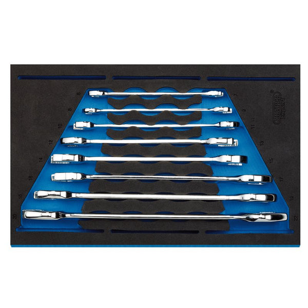 Draper Open Ended Spanner Set in 1/4" Drawer EVA Insert Tray (8 Piece) 63524