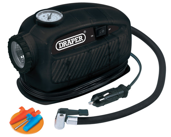 Draper 65958 12V Mini Analogue Air Compressor (250Psi Max.)