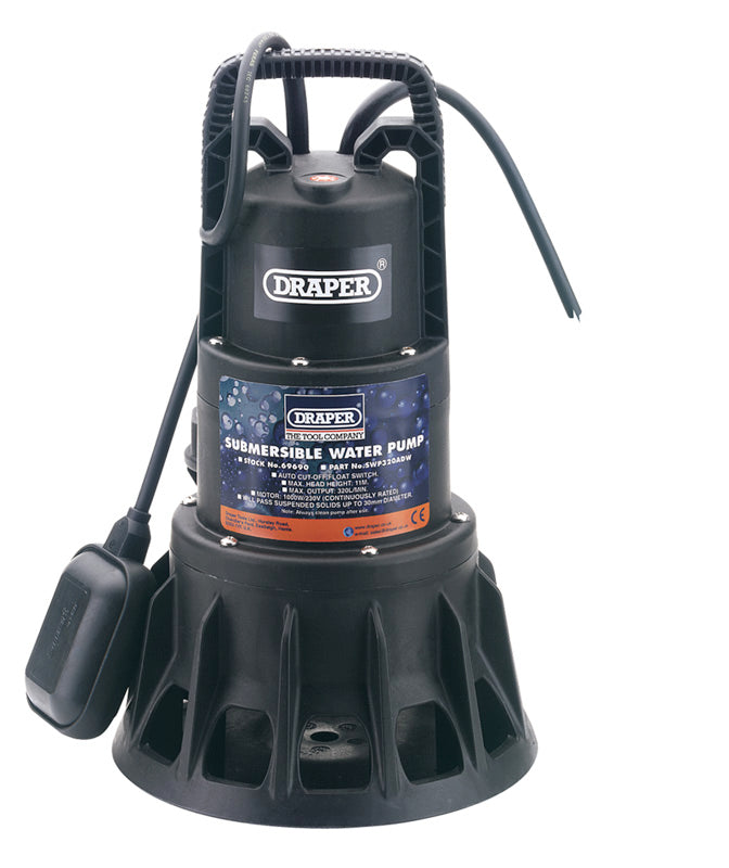 Draper 320L/Min Submersible Dirty Water Pump with Float Switch (1000W) 69690