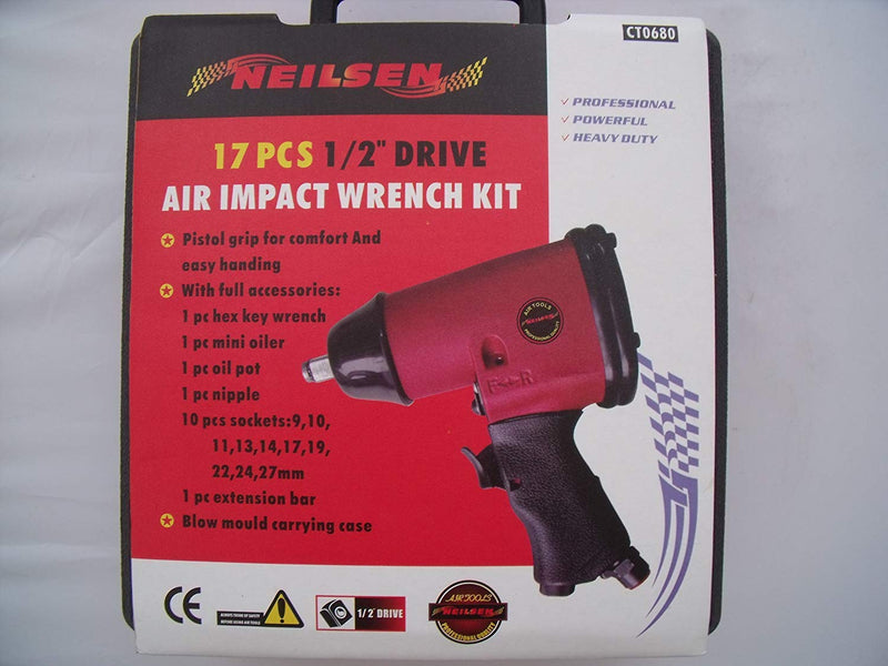 AIR IMPACT WRENCH KIT - 1/2IN DRIVE 17PC SET