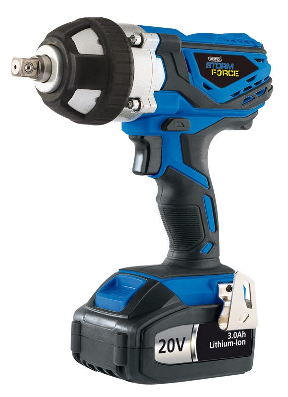 Draper Draper Storm Force&#174; 20V Cordless Impact Wrench, 1/2" Sq. Dr., 400Nm, 2 x 3.0Ah Batteries 82983