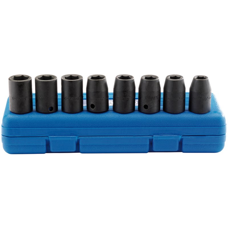 Draper Metric Impact Socket Set, 3/8" Sq. Dr. (8 Piece) 83089