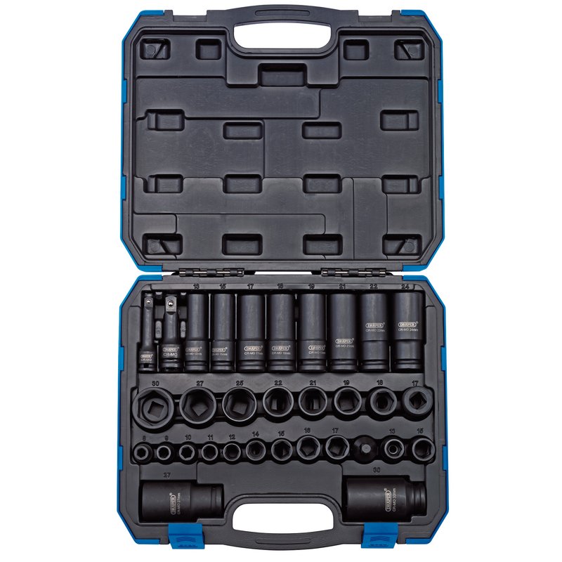 Draper Draper Impact Socket Set, 3/8" & 1/2" Sq. Dr. (32 Piece) 83098