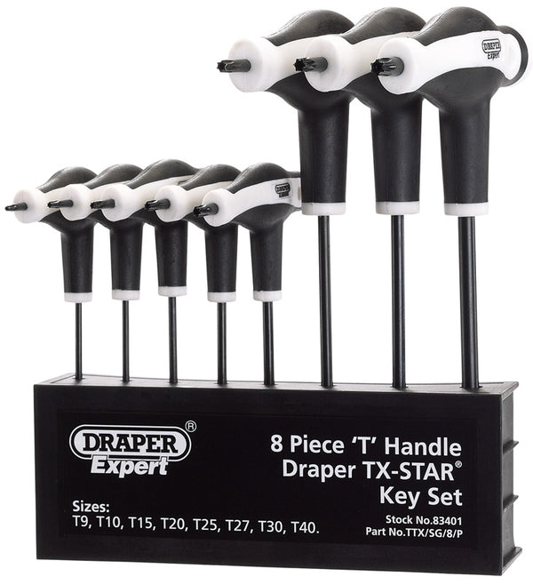 Draper Soft Grip 'T' Handle Draper TX-STAR&#174; Key Set (8 Piece) 83401