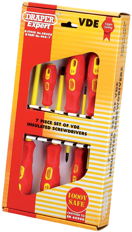 Draper VDE Approved Fully Insulated Screwdriver Set (7 Piece) 88608