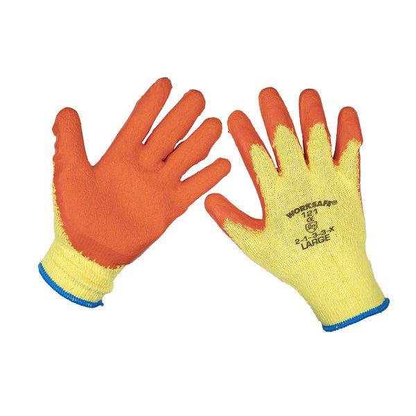 Sealey Worksafe&reg; Super Grip Knitted Gloves with Latex Palm, Large - Pack of 120 Pairs 9121L/B120