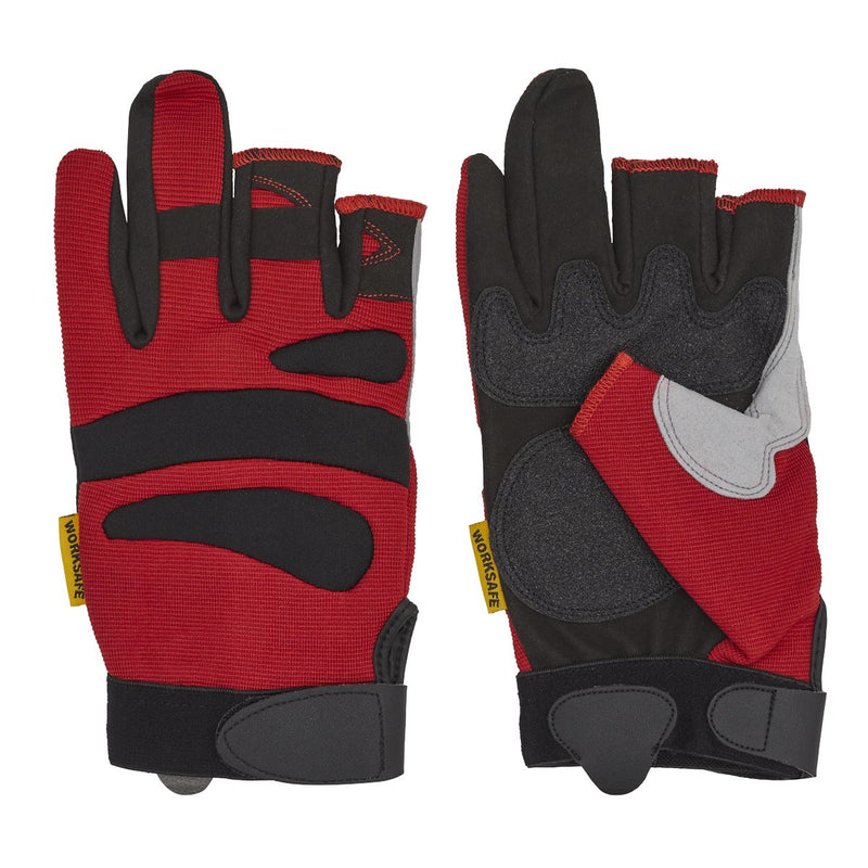 Sealey 9132L Red Fingerless Multi-Task Gloves Large - Pair