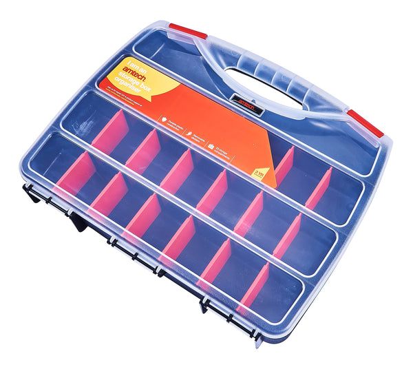 Amtech S6460 Storage Box, Screw Box Organiser for Hardware Assortment, 23 Compartments with Removable Dividers