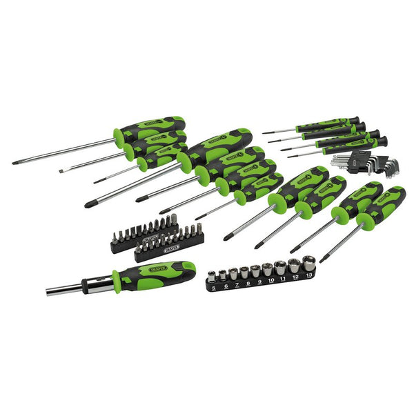 Draper Soft Grip Screwdriver, Hex Key, Socket and Bit Set with Canvas Storage Bag (56 Piece) 92768