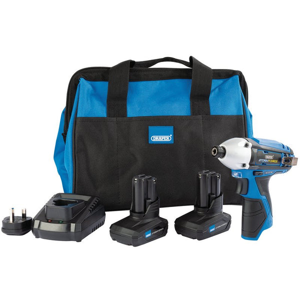 Draper Draper Storm Force 10.8V Power Interchange Impact Driver Kit, 2 x 4.0Ah Batteries, 1 x Charger, 1 x Bag 99723