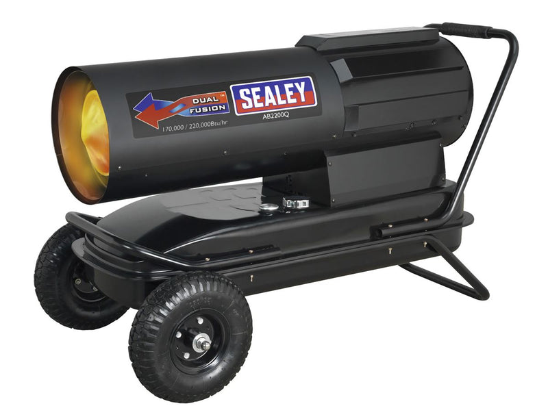 Sealey AB2200Q Dual Fusion&trade; Paraffin/Kerosene/Diesel Space Heater 170,000/220,000Btu/hr with Wheels