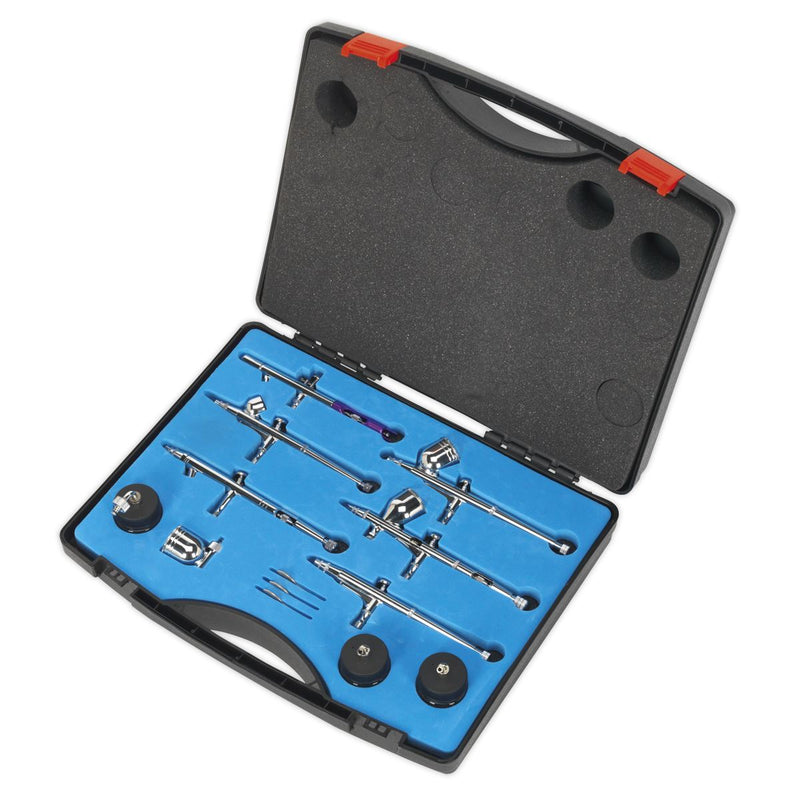 Sealey Mini Gravity/Suction Feed Air Brush Kit 10pc AB936