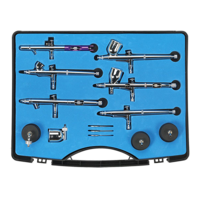 Sealey Mini Gravity/Suction Feed Air Brush Kit 10pc AB936