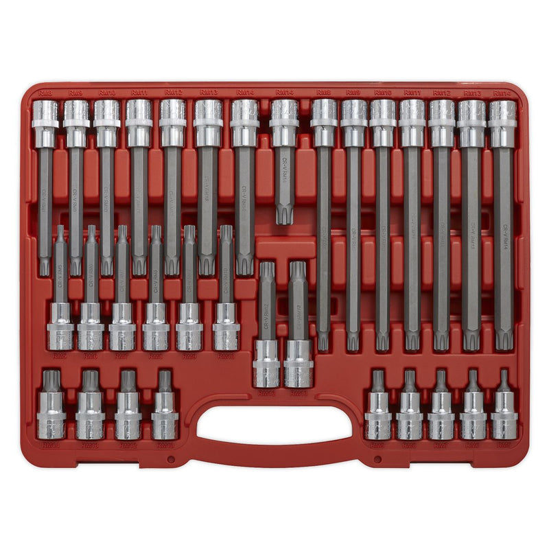 Sealey Premier Ribe Socket Bit Set 1/2"Sq Drive 32pc AK2198