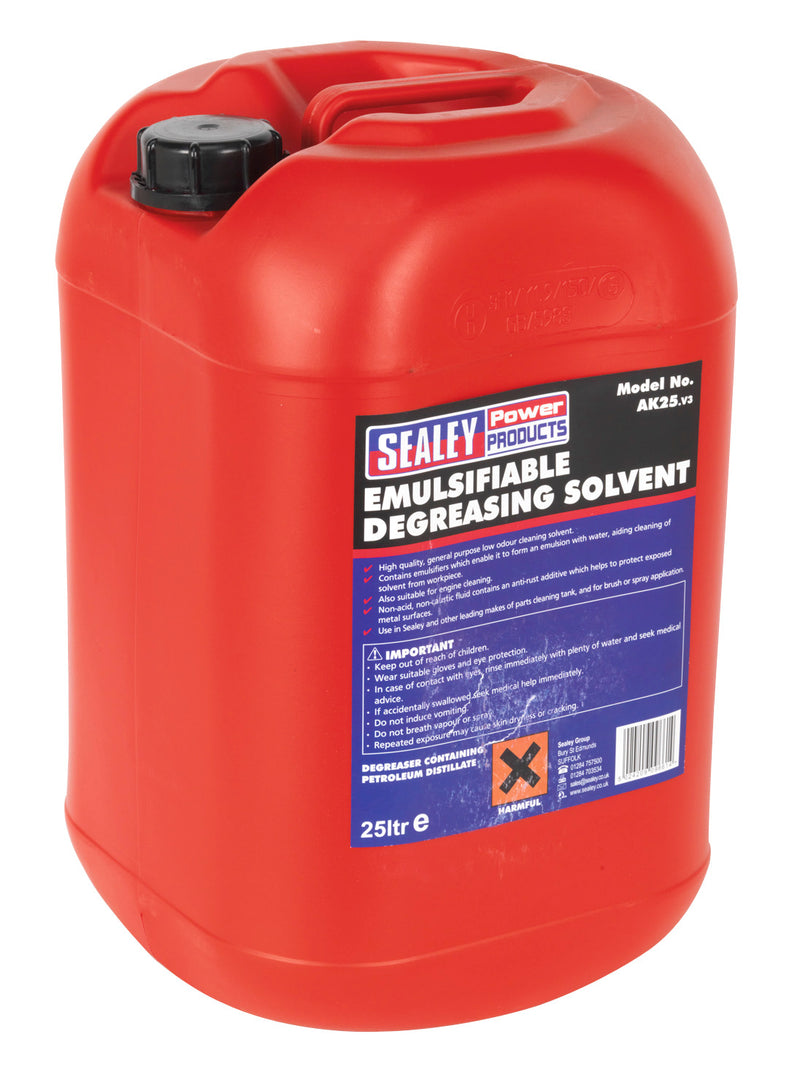 Sealey Degreasing Solvent Emulsifiable 25L AK25
