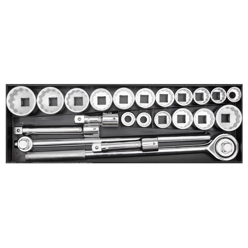 Sealey Premier Socket Set 3/4"Sq Drive 12-point 22pc AK259/CRV