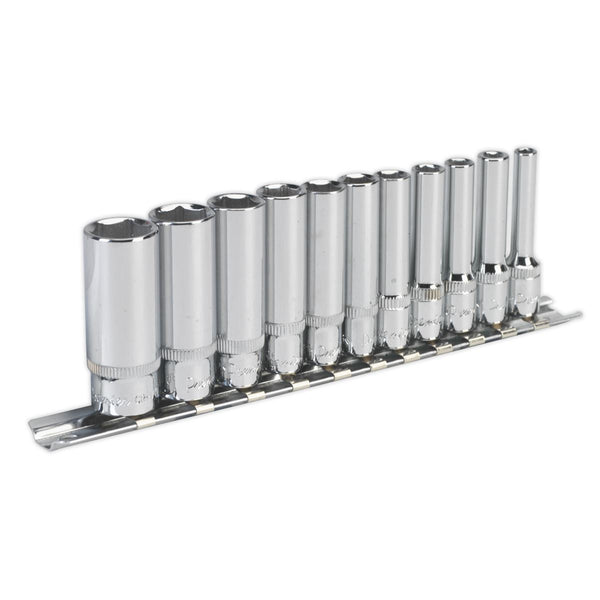 Sealey Premier Imperial Deep Socket Set 1/4"Sq Drive 11pc AK2671