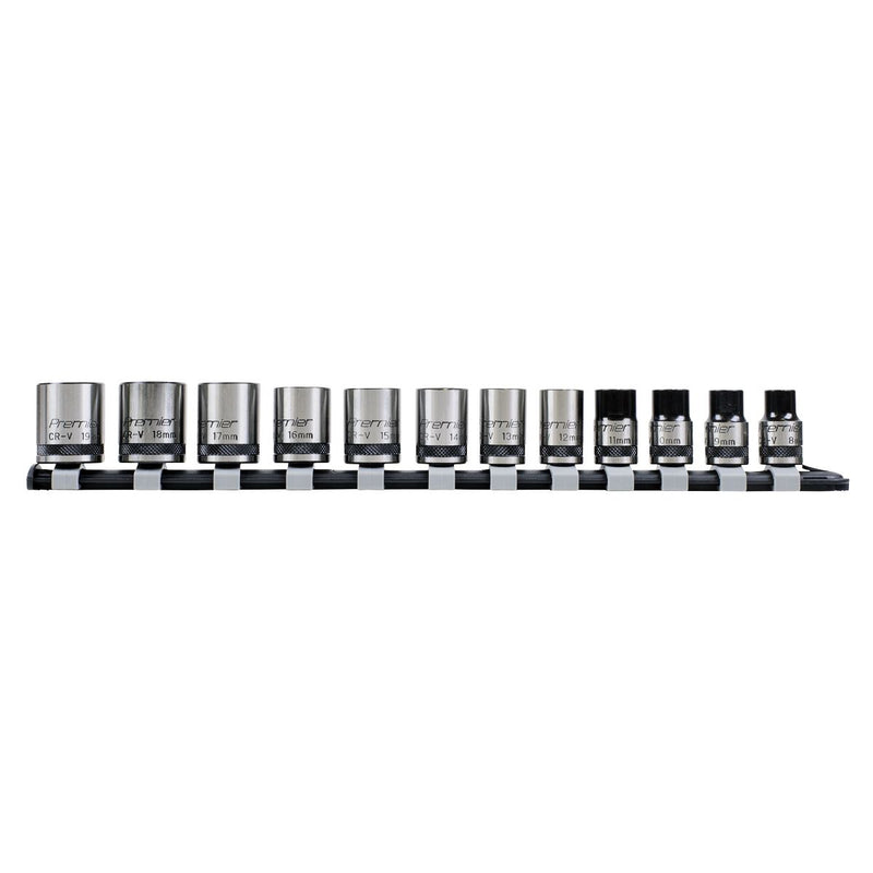 Sealey Premier Black Lock-On&trade;Socket Set 3/8"Sq Drive 12pc AK2741B