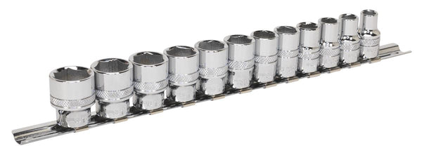 Sealey Premier Black Lock-On&trade; Socket Set 3/8"Sq Drive 12pc AK2741