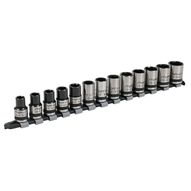 Sealey Premier Black Lock-On&trade; Socket Set 1/2"Sq Drive 13pc AK2742B