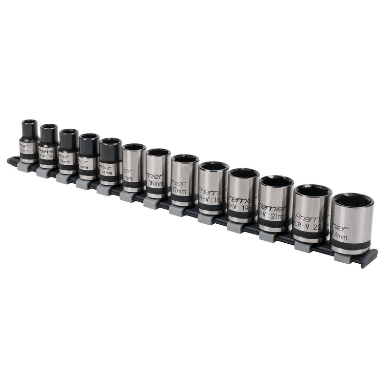 Sealey Premier Black Lock-On&trade; Socket Set 1/2"Sq Drive 13pc AK2742B