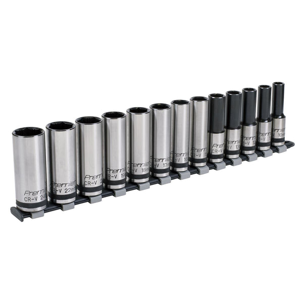 Sealey Premier Black Deep Lock-On&trade; Socket Set 1/2"Sq Drive 13pc AK2745B