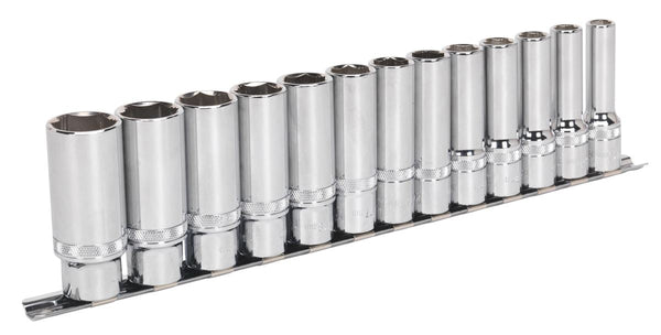 Sealey Premier Deep Lock-On&trade;Socket Set 1/2"Sq Drive 13pc AK2745