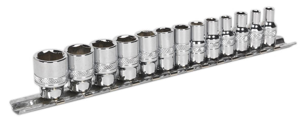 Sealey Premier Lock-On&trade; Socket Set 1/4"Sq Drive 13pc AK2746