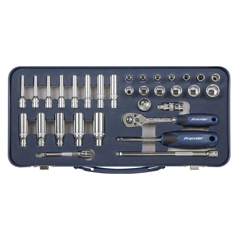 Sealey Lock-On&trade; Socket Set 1/4"Sq Drive 32pc AK27480