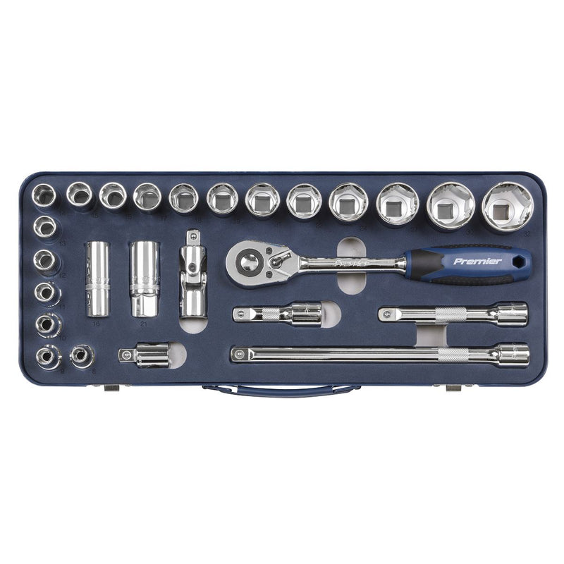 Sealey Premier Lock-On&trade; Socket Set 1/2"Sq Drive 26pc AK27482